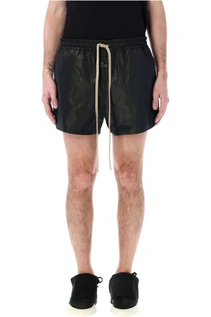 FEAR OF GOD Stroje kąpielowe, Mężczyzna, Czarny, M, Nylon, Nylonowe szorty do biegania z efektem zmiętej tkaniny