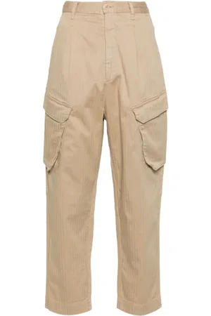 SEMICOUTURE Spodnie, Kobieta, Beżowy, S, Bianca Cotton Cargo Trousers