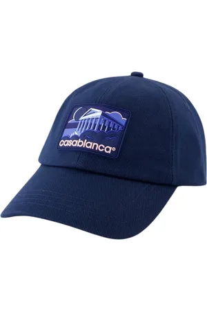 Casablanca Akcesoria, unisex, Niebieski, ONE SIZE, Bawełna, Czapka z Gumy Greek Temple