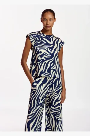 Essentiel Antwerp Bluzki, Kobieta, Wielobarwność, S, Poliester, Bluzka Zebra Print Feebee
