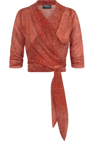 Cortana Bluzki, Kobieta, Wielobarwność, M, Jedwabna bluzka kopertowa Silk Granada Print