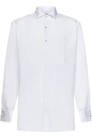 LARDINI Koszule, Mężczyzna, Biały, 4XL, Bawełna, Biała koszula bawełniana z guzikami w kształcie kwiatów