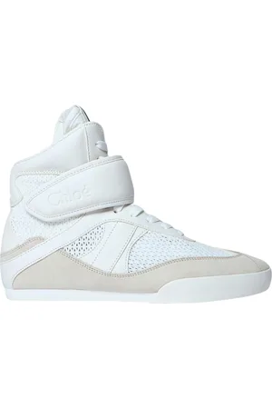 Chloé Buty, Kobieta, Biały, 39 EU, Zamsz, Sneakersy High-Top z Zamszu i Siateczki