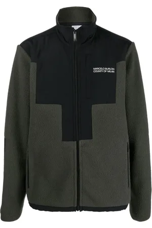 MARCELO BURLON Bluzy, Mężczyzna, Zielony, L, Poliester, Zielona, codzienna kurtka poliestrowa