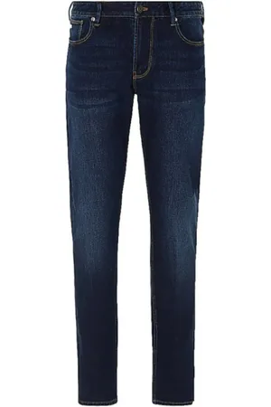 Emporio Armani Jeansy, Mężczyzna, Niebieski, W38, Denim, Wąskie jeansy denim z logo