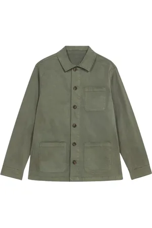 Brooks Brothers Kurtki, Mężczyzna, Zielony, M, Bawełna, Kurtka koszulowa Military Garment Dyed Colored
