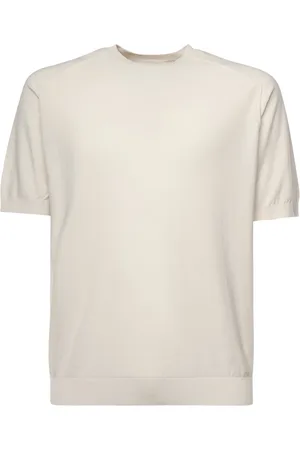 ELEVENTY Koszulki, Mężczyzna, Beżowy, XL, Bawełna, T-shirt z okrągłym dekoltem