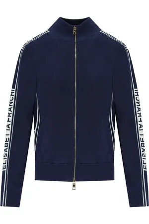Elisabetta Franchi Bluzy, Kobieta, Niebieski, M, Oltremare Kardigan z Paskami