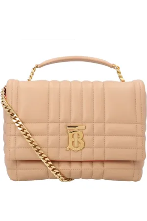 Burberry Torebki, Kobieta, Beżowy, ONE SIZE, Skóra, Mała torebka Lola typu satchel z pikowanej skóry jagnięcej