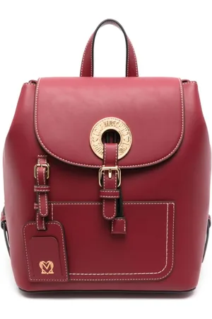 Moschino Torebki, Kobieta, Czerwony, ONE SIZE, Skóra, Bordowy plecak ze skóry ekologicznej