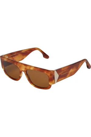Victoria Beckham Akcesoria, Kobieta, brązowy, ONE SIZE, Okulary przeciwsłoneczne z prostokątnymi szkłami z acetatu i ochroną UV