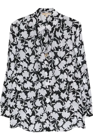 Michael Kors Bluzki, Kobieta, Czarny, M, Czarna Bluzka Casual Fleur