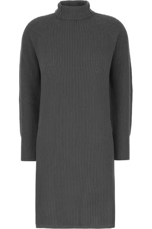 Max Mara Sukienki, Kobieta, Szary, M, Wełna, Sukienka dzianinowa
