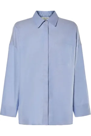 Max Mara Bluzki, Kobieta, Niebieski, S, Bawełna, Koszula Lodola