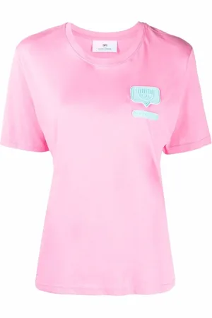 Chiara Ferragni Koszulki, Kobieta, Różowy, M, Bawełna, Logo T-Shirt