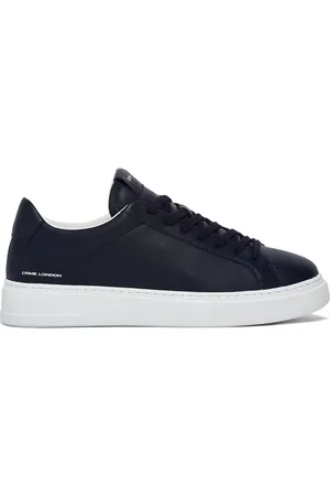Crime london Buty, Mężczyzna, Niebieski, 40 EU, Skóra, Skórzane Sneakersy z Białymi Detalami