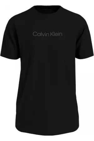 Calvin Klein Koszulki, Mężczyzna, Czarny, M, Bawełna, T-shirt z logo i okrągłym dekoltem