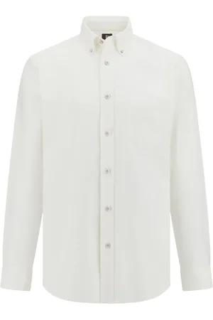 Boggi Milano Koszule, Mężczyzna, Biały, 2XL, Bawełna, Koszula Oxford z bawełny o regularnym kroju
