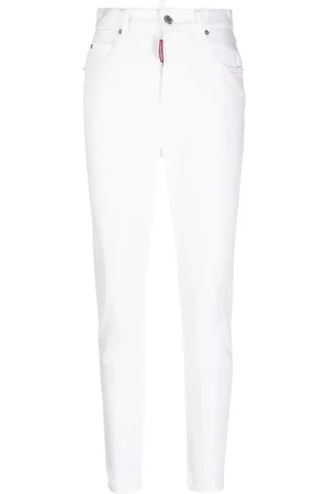 Dsquared2 Jeansy, Kobieta, Biały, M, Bawełna, Spodnie 5-kieszeniowe