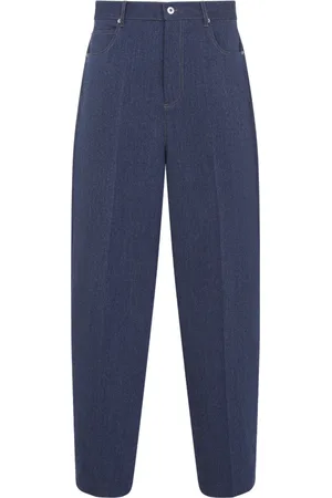 Bottega Veneta Jeansy, Mężczyzna, Niebieski, M, Niebieskie Spodnie Wełniano-Bawełniane