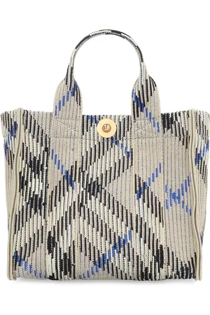 Burberry Torebki, Kobieta, Beżowy, ONE SIZE, Bawełna, Dzianinowa torebka mini typu tote z żakardowym wzorem
