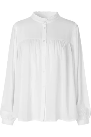Lollys Laundry Bluzki, Kobieta, Biały, M, Elegancka koszula Carall z bufiastymi rękawami