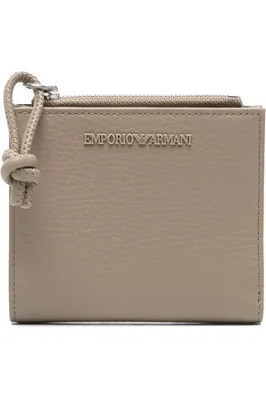 Emporio Armani Akcesoria, Mężczyzna, Szary, ONE SIZE, Skóra, Skórzany portfel na karty