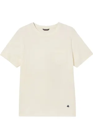 Brooks Brothers Koszulki, Mężczyzna, Biały, 3XL, Bawełna, Bawełniana koszulka T-shirt z kieszonką
