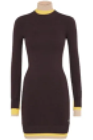 Fendi Sukienki, Kobieta, Czarny, S, Nylon, Sukienka dzianinowa Aubergine