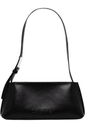 Calvin Klein Torebki, Kobieta, Czarny, ONE SIZE, Poliester, Torebka na ramię z wytłoczonym logo