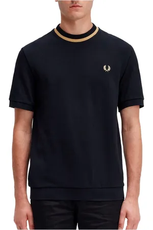 Fred Perry Koszulki, Mężczyzna, Czarny, S, Bawełna, T-shirt z okrągłym dekoltem