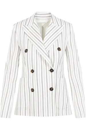 Max Mara Kurtki, Kobieta, Biały, S, Bawełna, Elegancka marynarka w odcieniach nude i neutralnych