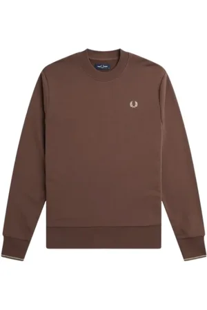 Fred Perry Bluzy, Mężczyzna, brązowy, L, Bawełniana bluza dresowa z okrągłym dekoltem