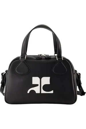 Courrèges Torebki, unisex, Czarny, ONE SIZE, Skóra, Skórzana Torba Bowlingowa