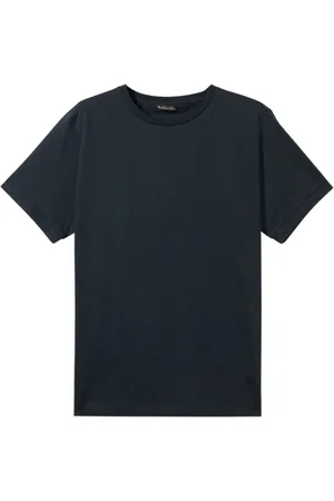 Brooks Brothers Koszulki, Mężczyzna, Niebieski, S, Bawełna, Koszulka z merceryzowanej bawełny z okrągłym dekoltem