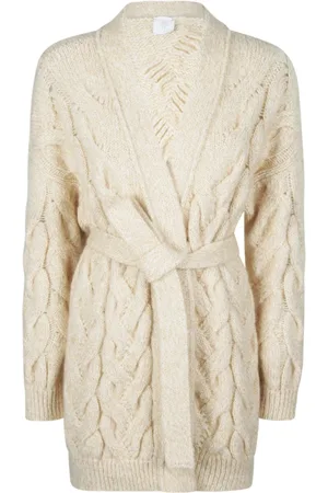 ELEVENTY Swetry, Kobieta, Beżowy, M, Wełna, Kardigan Lana Cashmere Kid Mohair Silk Lurex