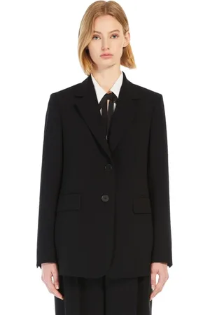 Max Mara Kurtki, Kobieta, Czarny, S, Poliester, Żakiet Cady zapinany na jeden guzik