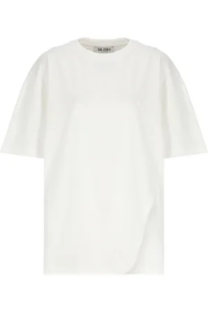 The Attico Koszulki, Kobieta, Biały, S, Bawełna, T-shirt z okrągłym dekoltem