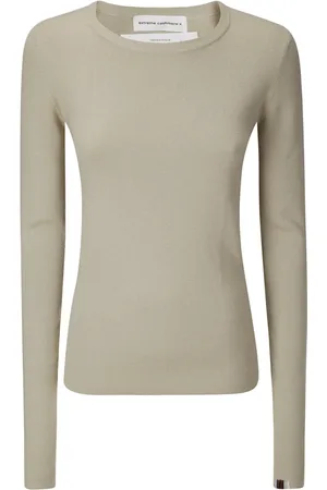 EXTREME CASHMERE Koszulki, Kobieta, Beżowy, ONE SIZE, Bawełna, Sweter z okrągłym dekoltem