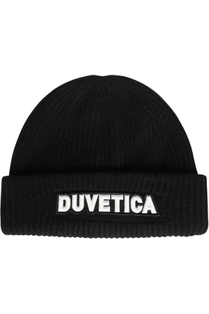 Duvetica Akcesoria, Mężczyzna, Czarny, ONE SIZE, Wełna, Prążkowana czapka beanie z dzianiny