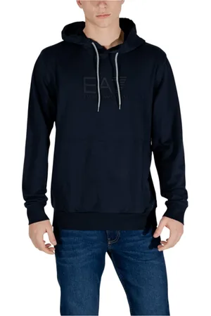 EA7 Bluzy, Mężczyzna, Niebieski, L, Bawełna, Capshirt Sweatshirt