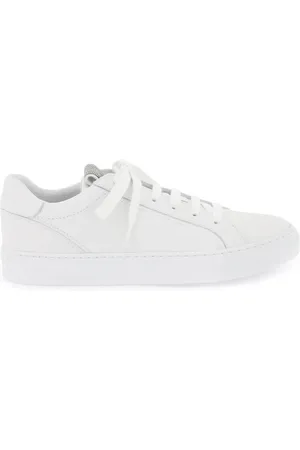 Brunello Cucinelli Buty, Kobieta, Biały, 38 1/2 EU, Skóra, Matte Calf Leather Sneakers