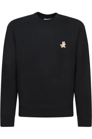 Maison Kitsuné Bluzy, Mężczyzna, Czarny, L, Bawełna, Czarna bluza z naszywką Speedy Fox