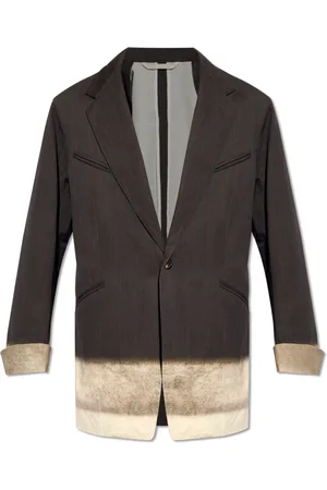 Maison Margiela Kurtki, Mężczyzna, Czarny, M, Bawełna, Blazer z nadrukiem Trompe Loeil