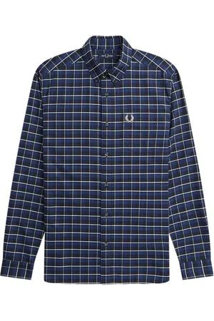 Fred Perry Koszule, Mężczyzna, Niebieski, M, Bawełna, Koszulka z guzikami Clic