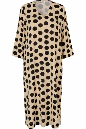 Masai Sukienki, Kobieta, Wielobarwność, 2XL, Sukienka w groszki z 3/4 rękawami