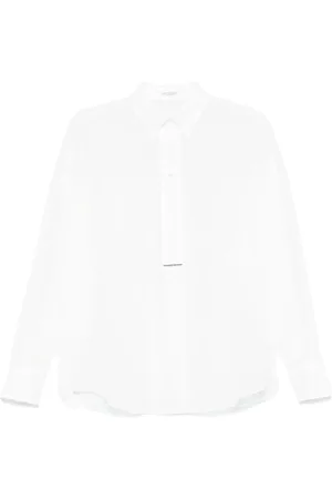 Brunello Cucinelli Bluzki, Kobieta, Biały, L, Bawełna, Koszula bawełniana