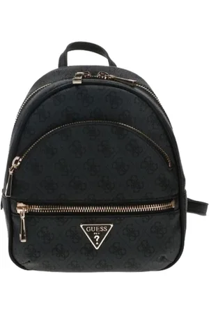 Guess Torebki, Kobieta, Czarny, ONE SIZE, Elegancki czarny plecak ze złotymi detalami