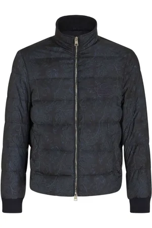 Etro Kurtki, Mężczyzna, Niebieski, M, Niebieska kurtka puchowa w paisley