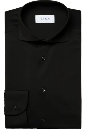 Eton Koszule, Mężczyzna, Czarny, S, Koszulka Mélange Color Dress Shirt